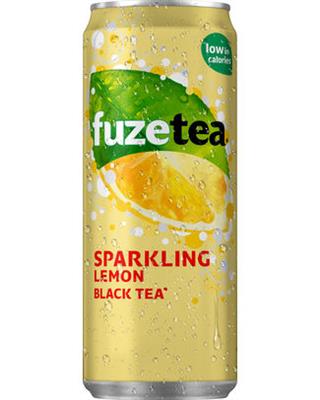 Fuze black tea sparkling blik 24x33cl