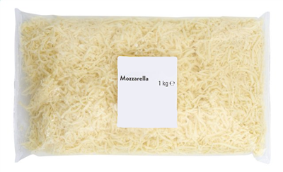 Mozzarella geraspt 4mm-1kg